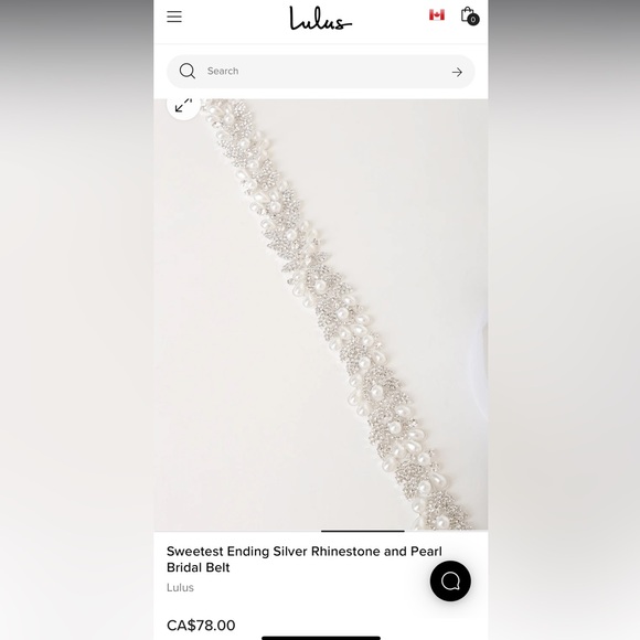 Lulu’s Sweetest Ending Silver Rhinestone and Pearl Bridal Belt - Picture 2 of 8